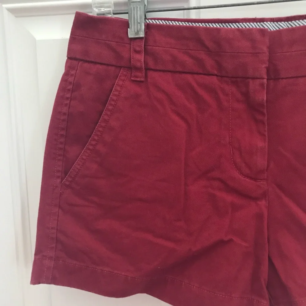 J. CREW Weathered Classic Twill Dark Red Chino SHORTS